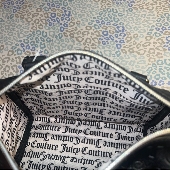 New Black Juicy Couture Purse Licorice Satchel Barrel Bag MSRP $99 Embossed - Picture 4 of 6